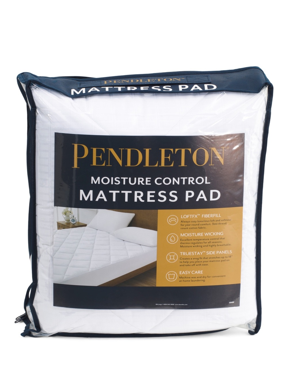 Pendleton TWIN White Moisture Control Mattress Pad